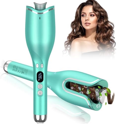 Automatic 1" Curling Iron with 4 Temp, 8 Timer & Anti-Tangle Rotators