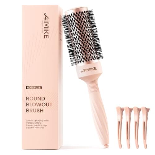 AIMIKE Rose Luxe Round Brush - Nano Ceramic Tech, 43 mm for Blowout, Curling & Styling