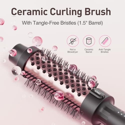 Rose Gold 1.5 Inch Ceramic Ionic Hair Curling Iron with 5 Temp Settings