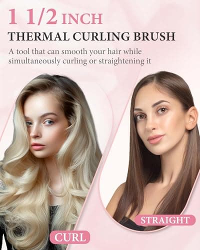 ANWA Ceramic Tourmaline Heated Round Brush, 1.5 Inch, Double Voltage, Blowout & Voluminous Hair Style