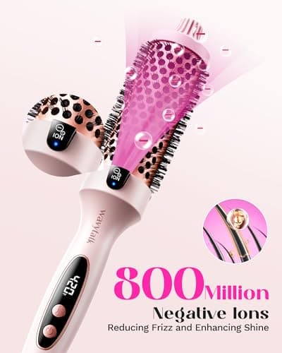 Wavytalk Pink Sakura 1.5 inch Heated Round Brush, Dual Voltage, Blowout Boost