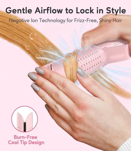 Chill Set Soft-Air Curling Iron: Gentle Airflow for Quick & Lasting Curls, Pink