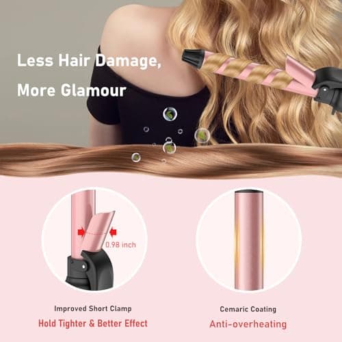 1 Inch Automatic Curling Iron - Fast & Effortless Beach Waves for All Hair Types
