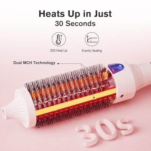 K&K 1.25 Inch Tourmaline Ionic Hot Brush for Loose & Volume Curls