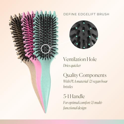 Teal 5-in-1 EdgeLift Brush for Defined Curls & Waves - Reduces Frizz