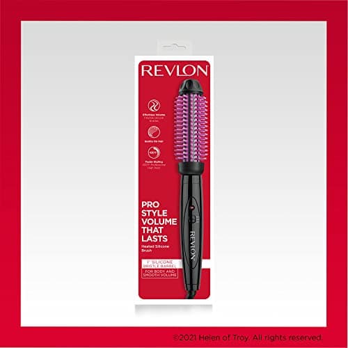 REVLON Heated Hair Brush | Fast Volume & Smooth Styles (Black/Pink)