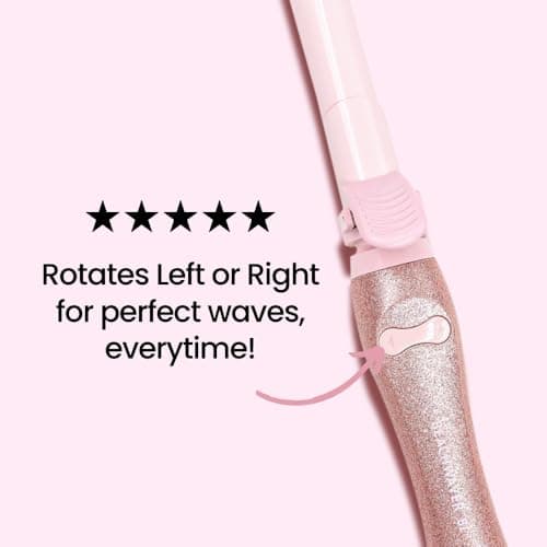Beachwaver Co. B1 Pink Glitter Curling Iron - 1 Inch Ceramic, Auto-Shut Off