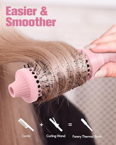 PRO 3-in-1 Thermal Brush Set - Rose Pink | Fast Heating, Effortless Curls