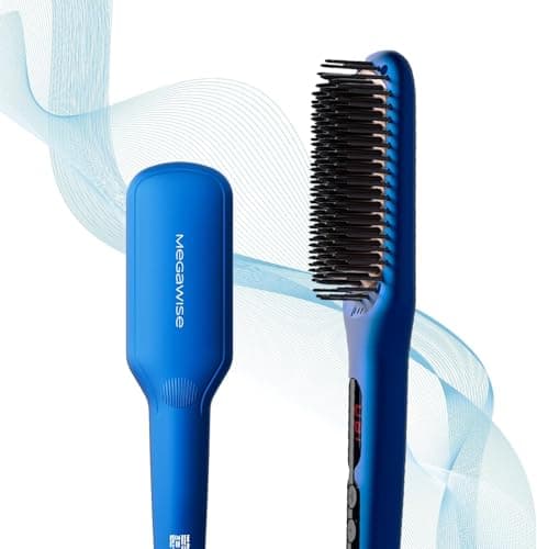 MEGAWISE Pro Ceramic Ionic Hair Straightener, 20s Heating Tech, Auto-Off, Black