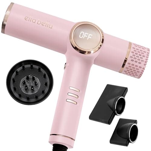 ELLA BELLA Professional Ionic Hair Dryer with Diffuser • Negative Ion Blow Dryer