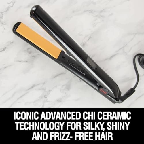 CHI Original Digital Ceramic Hair Straightener, 1", Even Heat, Shine, Piano Black