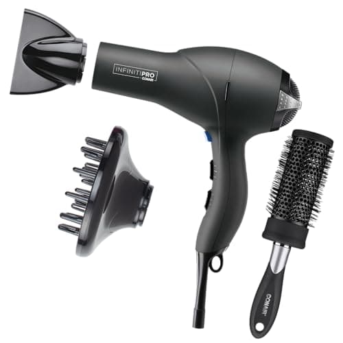 Conair INFINITIPRO AC Motor Hair Dryer with Ceramic Tech & Diffuser | Black