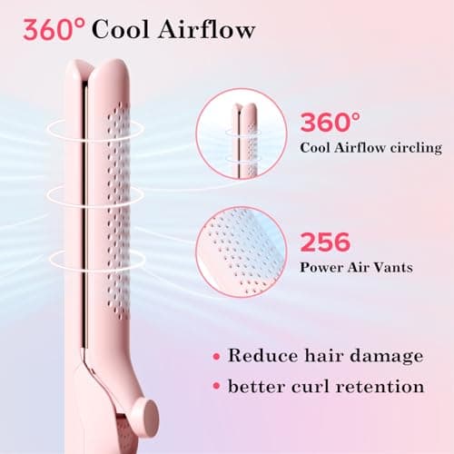 2-in-1 Hair Straightener and Curler with 360° Airflow and LED Display