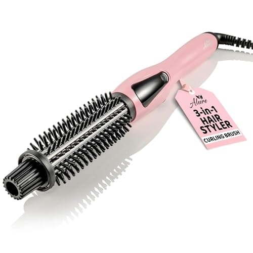 Alure Heated Styling Brush - 3-in-1 Ionic Curler/Straightener for All Hair Types