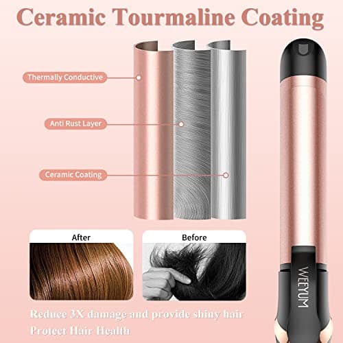 2 in 1 Hair Straightener & Curler, 1 1/4 Inch Dual Voltage Curling Iron