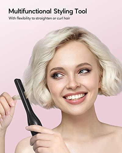 Wavytalk 3/10 Mini Flat Iron for Short Hair and Bangs with Anti-Pinch Design