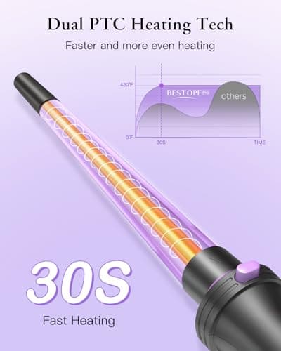 5-in-1 Curling Iron Set with Thermal Brush & 3 Ceramic Irons (0.35" - 1")
