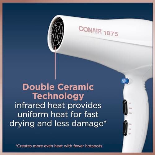CONAIR Double Ceramic Ionic Hair Dryer with Diffuser | Amazon Exclusive