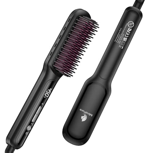 MiroPure Plasma Ceramic Hair Straightener with 16 Temp Settings, LED Display, Black