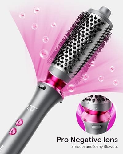 Wavytalk Pro Curling Brush Set - Dual Voltage Thermal Brush for Shiny Blowout