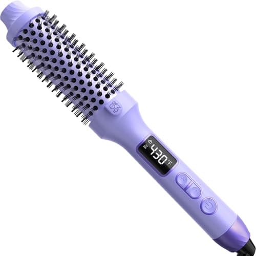 Nimmu 1.5 Inch Rose Gold Heated Brush, 10 Temp Control for Blowouts
