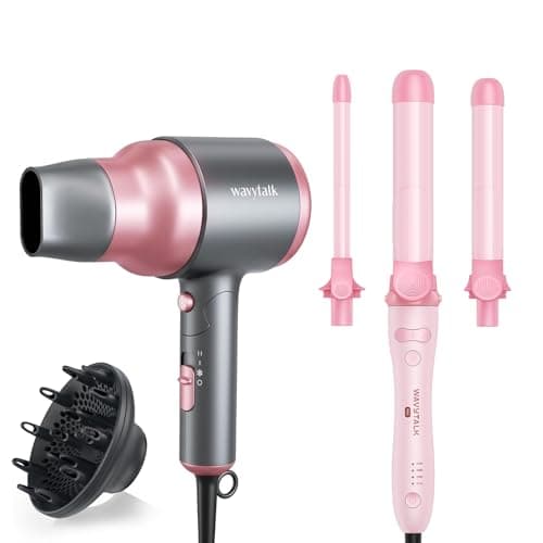 Wavytalk Portable Hair Dryer & Diffuser + Wavytalk Pro Rotating Iron Set