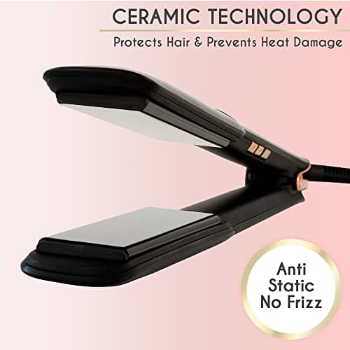ELLA BELLA Ceramic Flat Iron | Professional Straightening Iron with Digital Temp Control | Good Housekeeping Picker