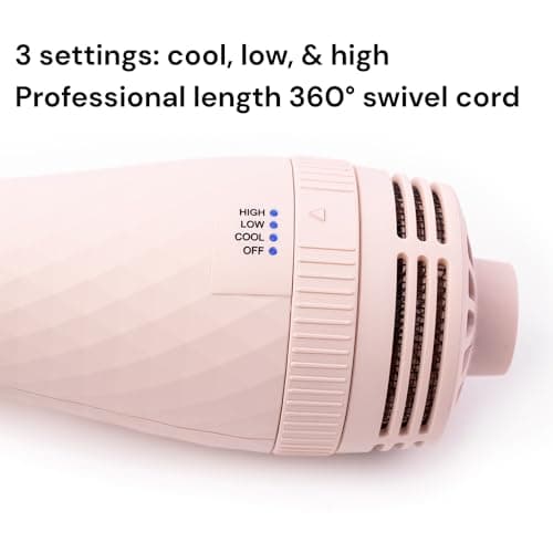 L'ANGE HAIR Le Volume 2-in-1 Titanium Blow Dryer Brush | Smooth, Frizz-Free Hair (Blush - 60mm)