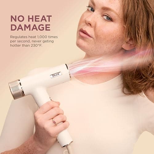 SpeedStyle Shark Hair Dryer | No Heat Damage Styling | 3 Tools Included | Portable & Powerful | Best for Straight & Wavy