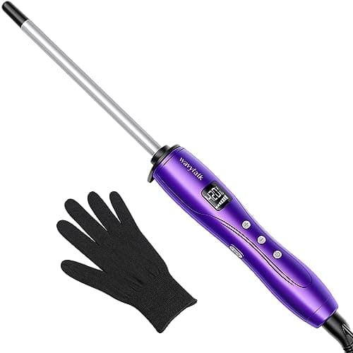 WavyTalk 3/8 Inch Curling Iron Wand, Adjustable Temp, Rose Pink