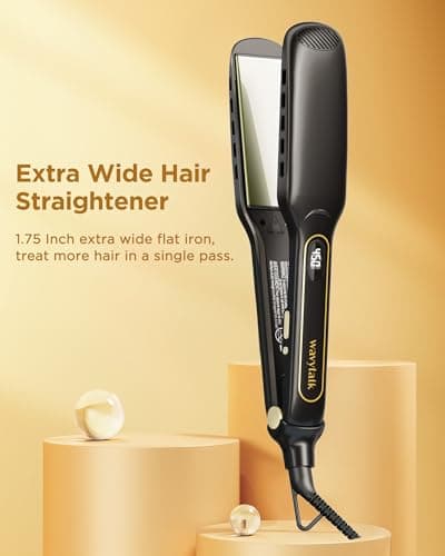 Wavytalk Titanium Hair Straightener - Professional Dual Voltage Flat Iron for Silky Smooth Hair