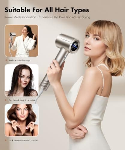 150000RPM Negative Ionic Hair Dryer with Diffuser & Nozzle