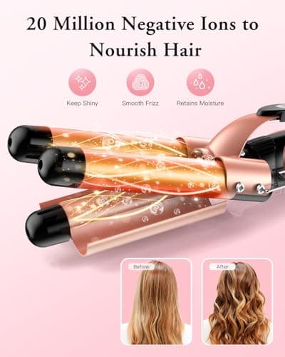 BESTOPE Pro 5-in-1 Curling Iron Set with Thermal Brush & 4 Ceramic Coils