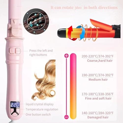 28mm Rotating LED Curling Iron for All Hair Types
