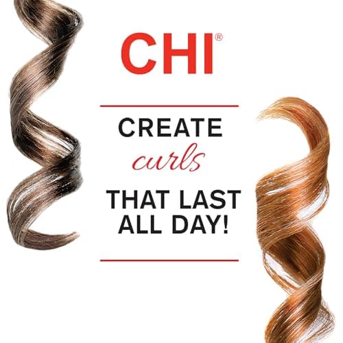 CHI Ceramic Curling Iron for Smooth & Shiny Curls, Adjustable Temp, 1" Barrel, Black