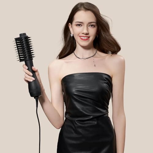 Aina 65MM 2-in-1 Titanium Hot Air Brush & Blow Dryer | 3 Heat Settings, 360° Vented Airflow