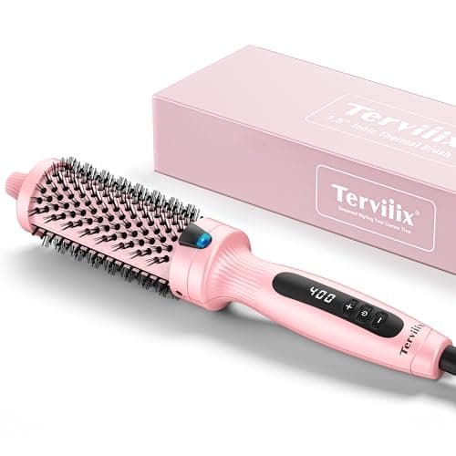 Terviiix 1.5 Inch Ceramic Tourmaline Curling Iron Ionic Hot Brush 9 TempDual Voltage