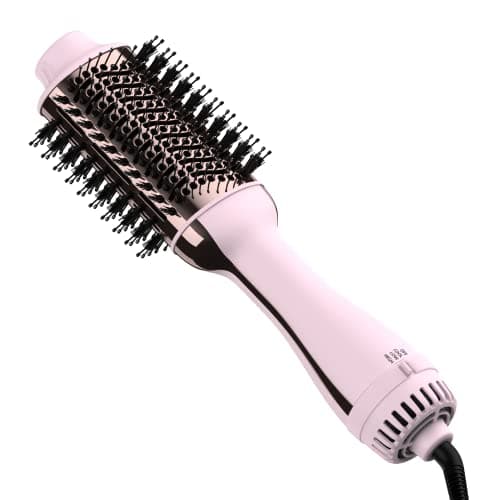 4-in-1 Hair Dryer Brush Straightener with Negative Ion Ceramic Barrel Anti-Frizz