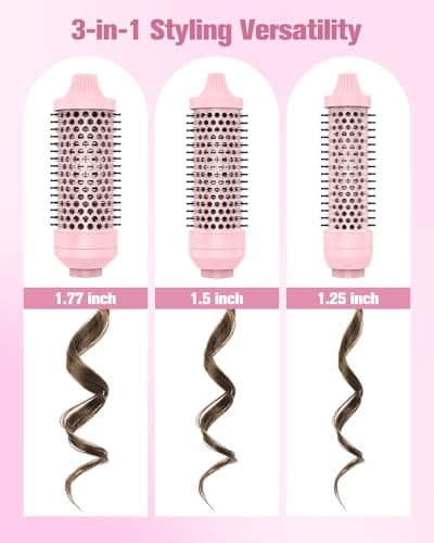 PRO 3-in-1 Thermal Brush Set - Rose Pink | Fast Heating, Effortless Curls
