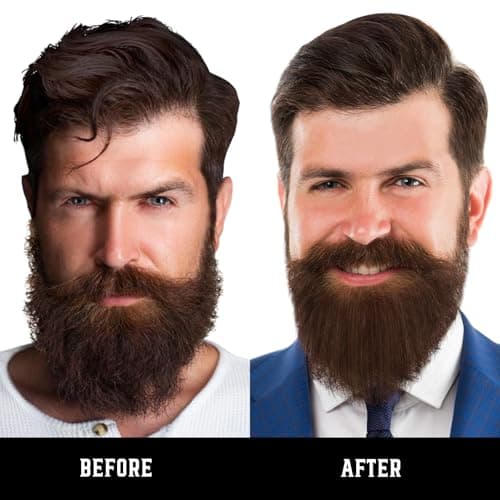 Ionic Heating Hair Straightener for Men - 5 Temp Settings, Anti-Scald, Beard Shaper, Travel Bag