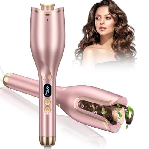 Automatic 1" Curling Iron with 4 Temp, 8 Timer & Anti-Tangle Rotators