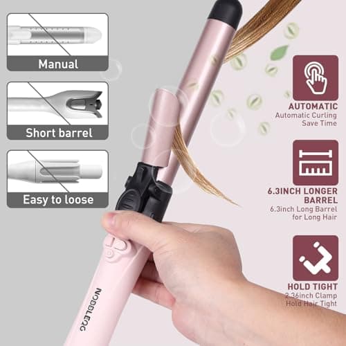 Global Voltage Automatic 360° Rotating Curling Iron with Clamp