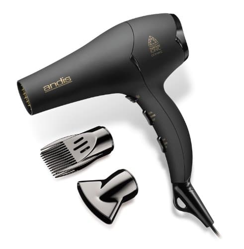 Andis 1875-Watt Tourmaline Ceramic Ionic Hair Dryer, Fast & Quiet, Black