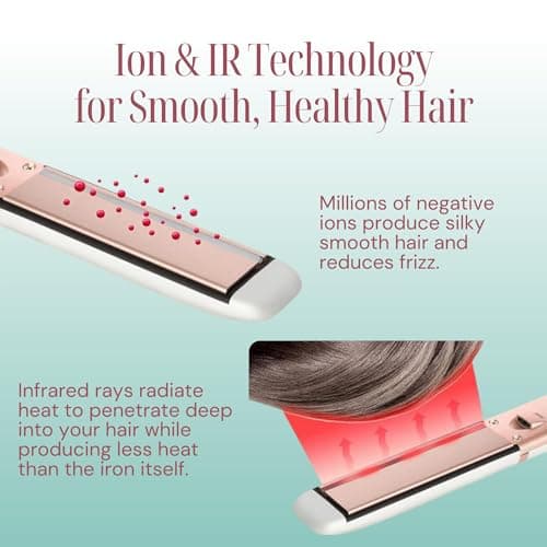 Asani 2-in-1 Straightener & Curler - Negative Ion, Anti-Frizz, 5 Heat Settings - Portable Styling Tool