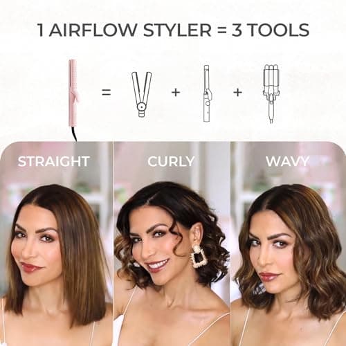 TYMO 360° Cool Air Curling Iron, 1.25 Inch Wand, 5 Temps, Pink
