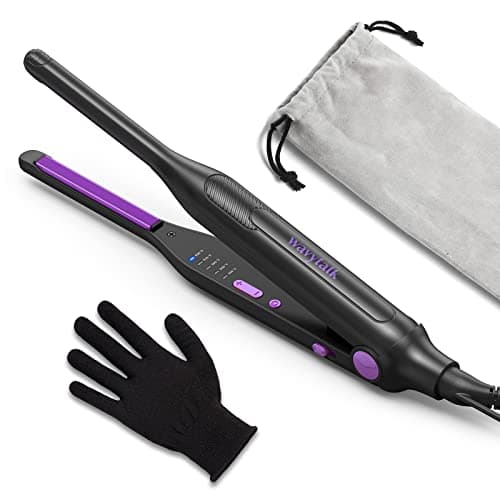 Wavytalk 3/10 Mini Flat Iron for Short Hair and Bangs with Anti-Pinch Design