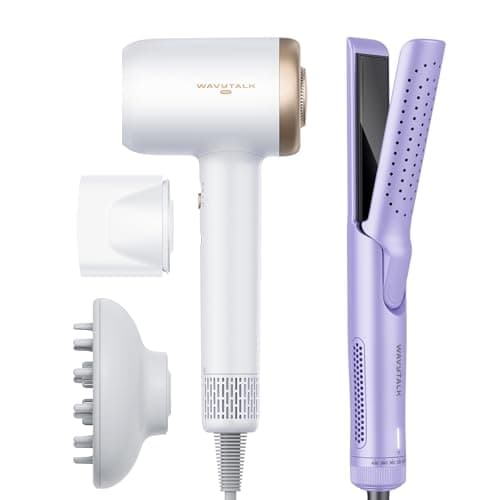 WavyTalk Cool Curl Airflow Styler & Turblow Pro Fast Drying Blow Dryer - White