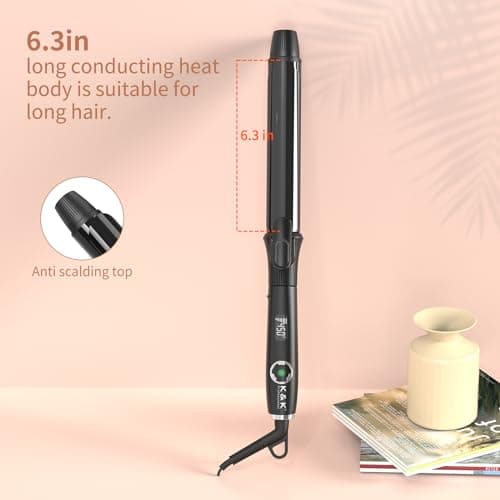 1.25 Inch Clip Curling Iron with Clipped Tourmaline Barrel up to 450°F (Black)