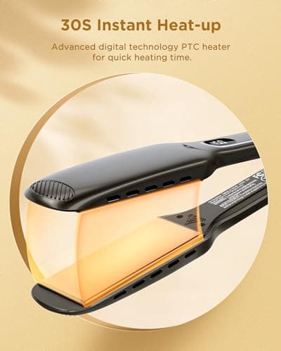 Wavytalk Titanium Hair Straightener - Professional Dual Voltage Flat Iron for Silky Smooth Hair