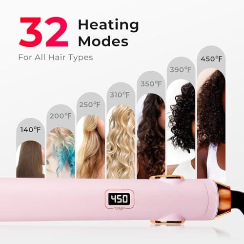 TYMO 1 Inch Titanium Straightener & Curler 10s Heat, 32 Temp Settings, Auto Shut Off